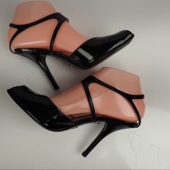 Giorgio Armani sz 38 black patent strappy heels - Picture 9 of 16
